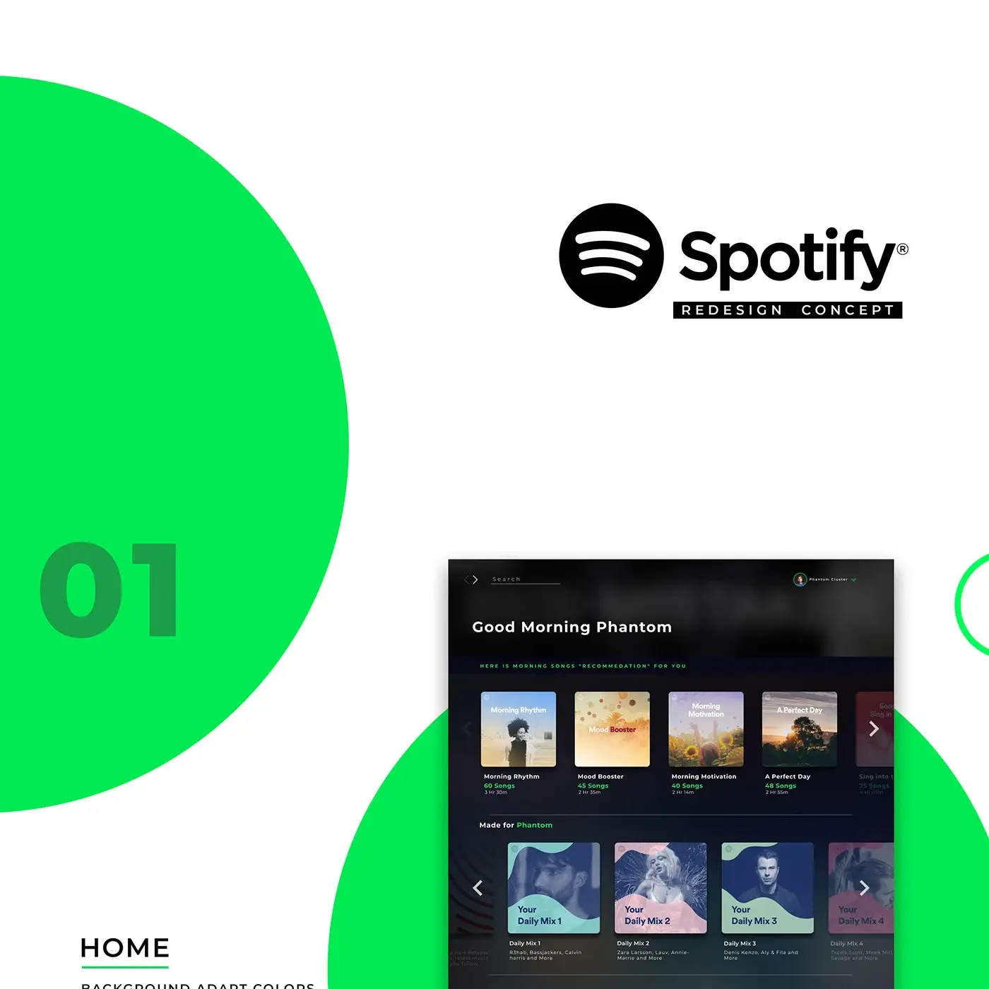 Spotify Redesign — Home Screen