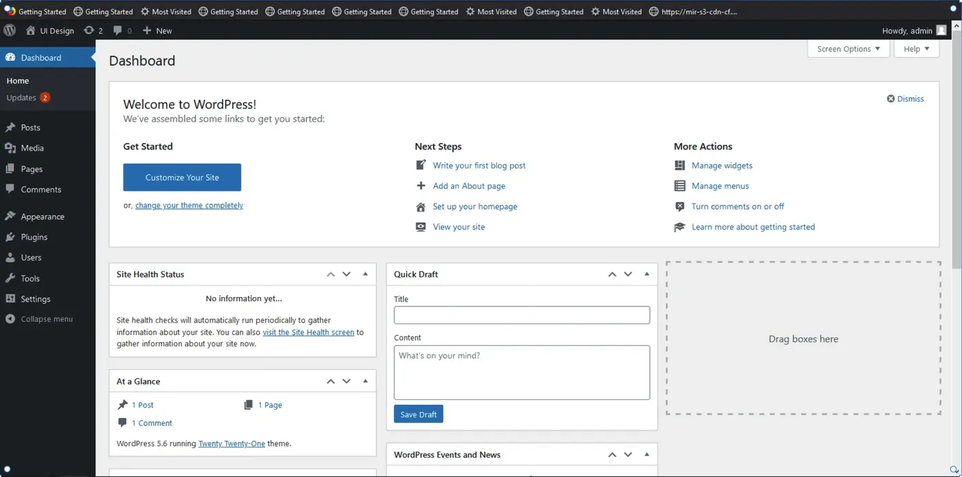Original WordPress Admin