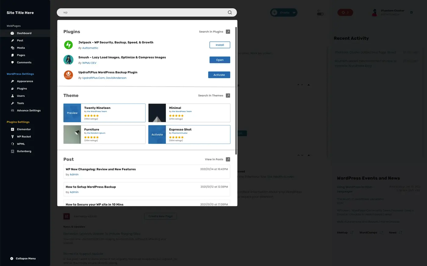 Search — Results View