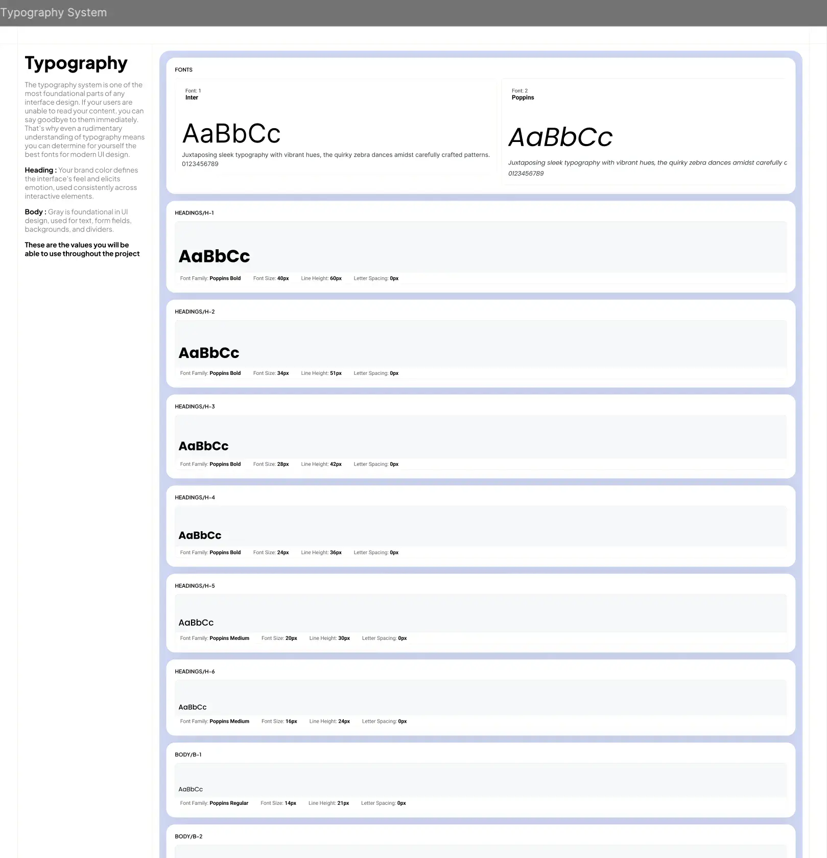 Design system — Typography Scale