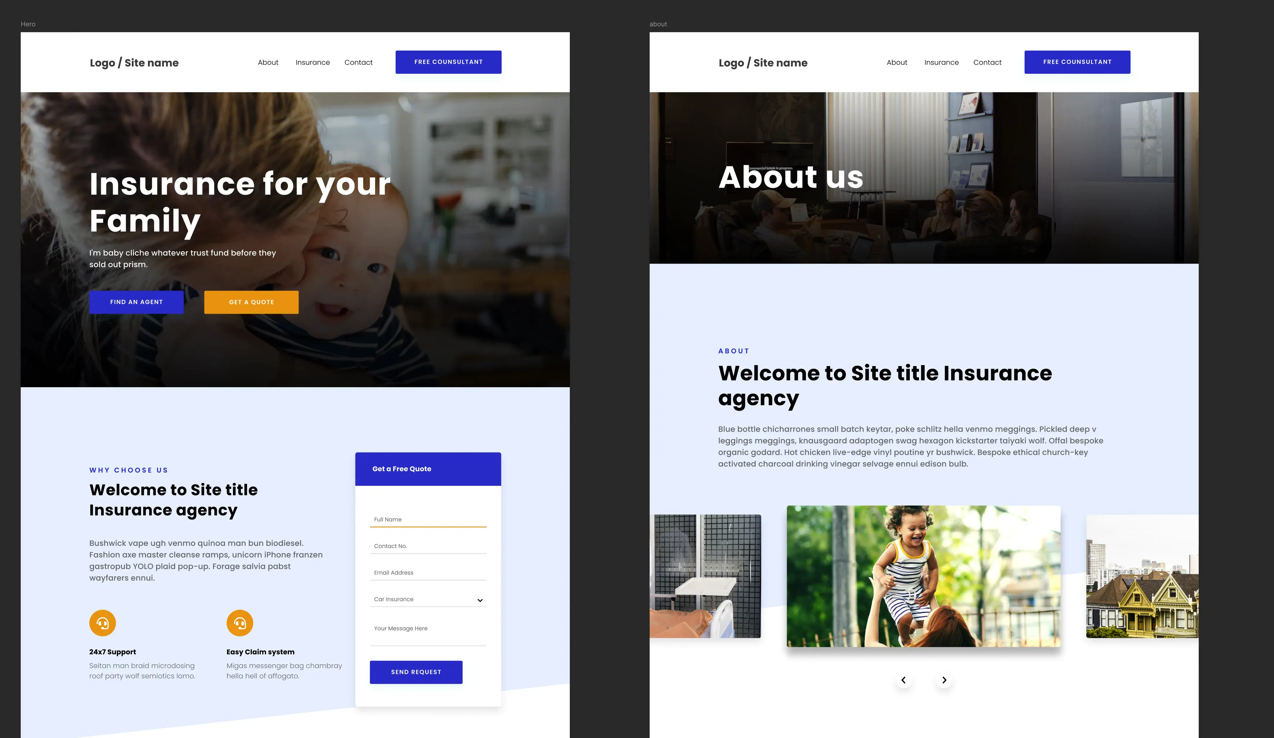 Insurance template — closeup